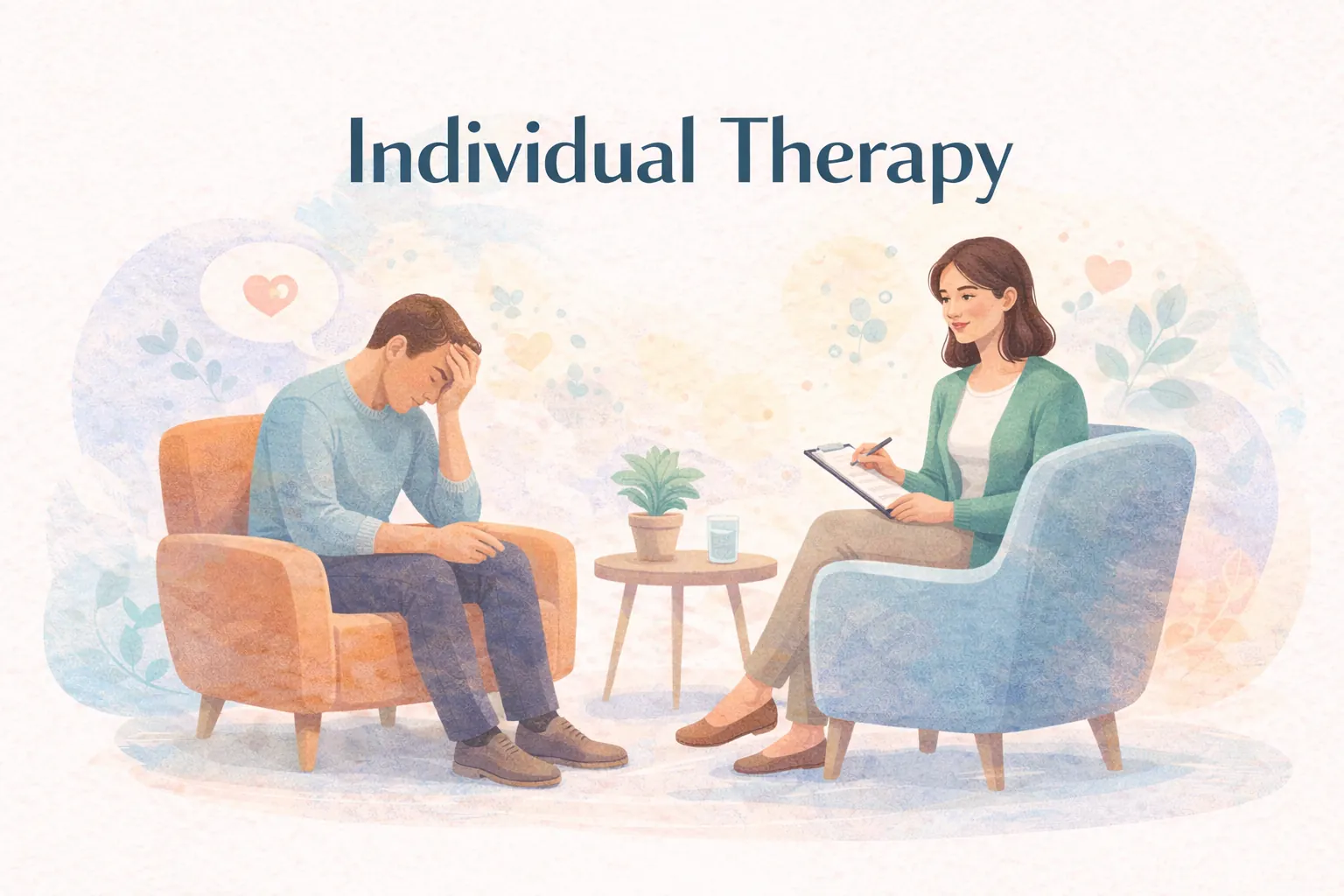 Individual therapy session with an online counselling psychologist